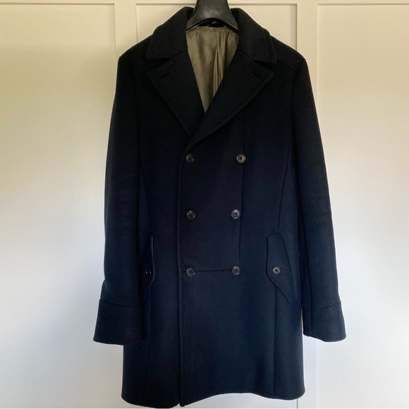 A|X ARMANI EXCHANGE Navy Pea Coat - Picture 1 of 12